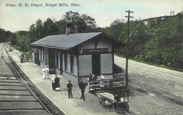 Historic postcard of the Pennsylvania/Little Miami Railroad Kings Mills station