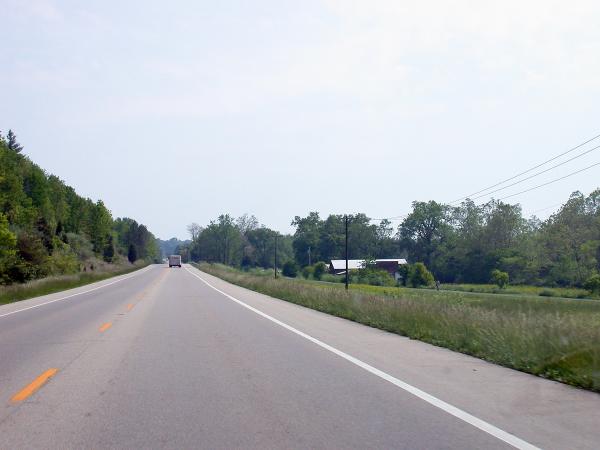 A typical view of the Pennsylvania/Little Miami Railroad route and the Springfield & Xenia interurban between Xenia and Yellow Springs