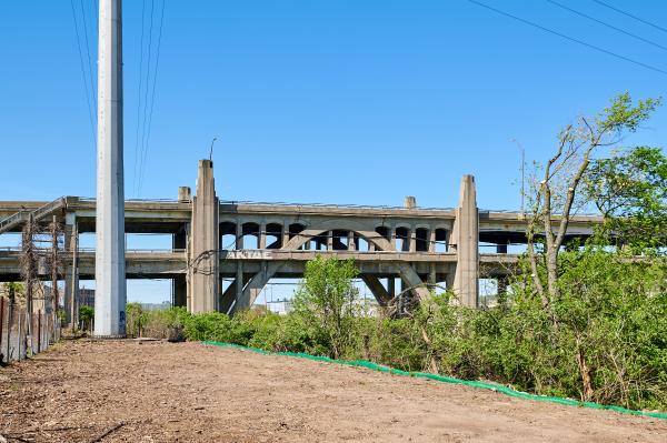 Western Hills Viaduct arch over Mill Creek