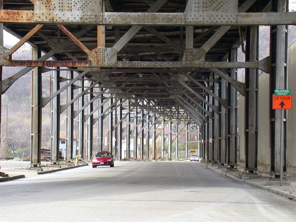 Underneath the Waldvogel Viaduct in Lower Price Hill