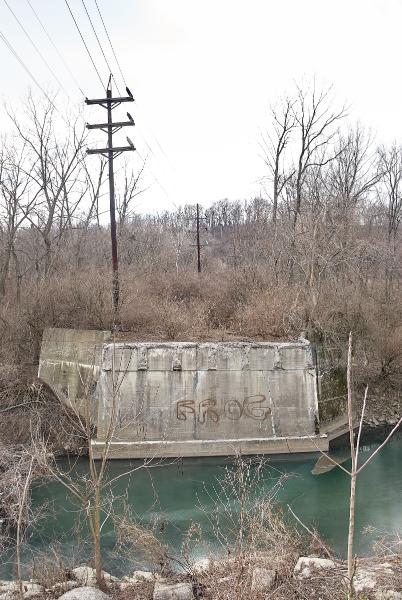 Remnants of the old Red Bank Road bridge over Duck Creek