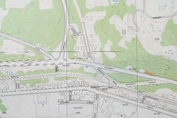 A 1954 map shows how Torrence Road once intersected Columbia Parkway