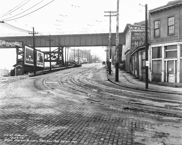 Historic view of State Avenue at Harrison Avenue in South Fairmount