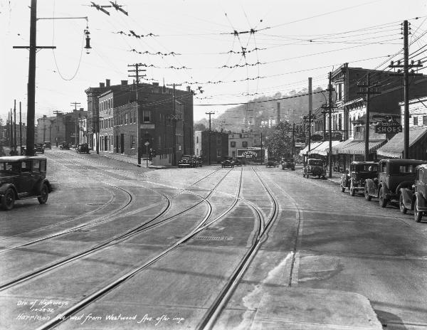 Historic photo of Harrison Avenue at Westwood Avenue in South Fairmount