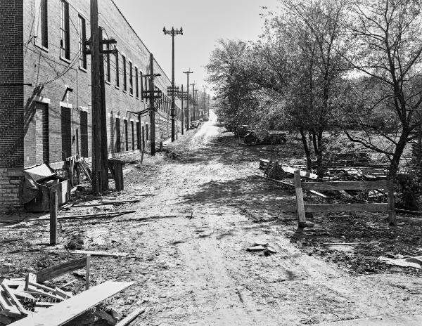 Historic photo of Tarpis Avenue and the Hyde Park Carbarns