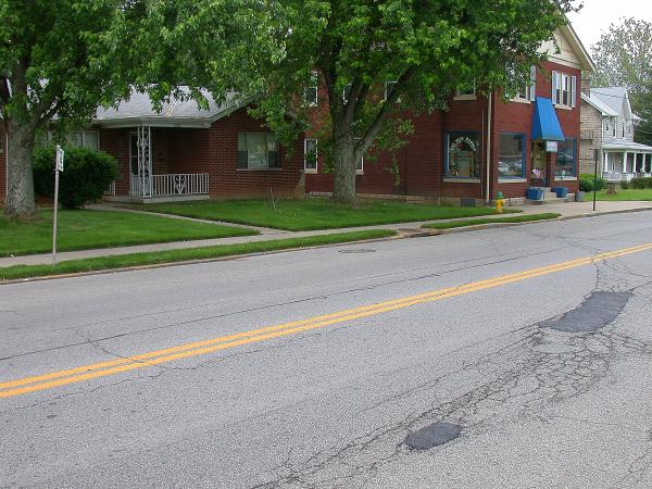 Cracks in the street reval buried tracks for the Warren loop on Ft. Thomas Street in Ft. Thomas