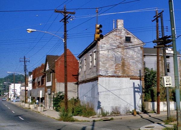 Old photo of Madison Road in O'Bryonville in the 1980s at O'Bryon Street