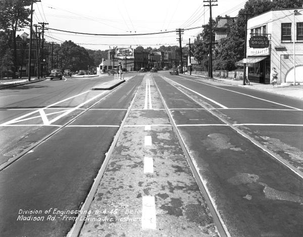 Historic photo of the intersection of Madison, Grandin, and Torrence in O'Bryonville