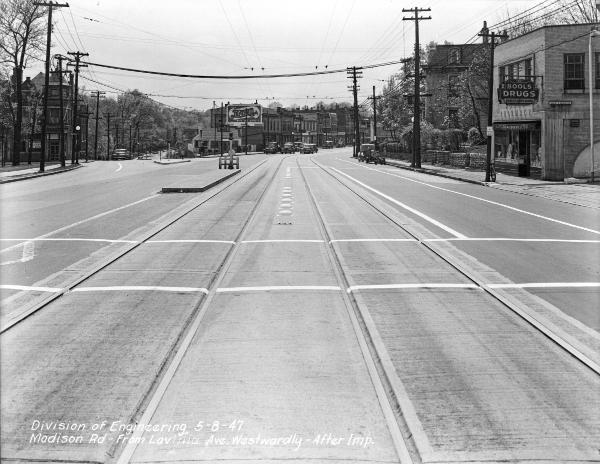 Historic photo of the intersection of Madison, Grandin, and Torrence in O'Bryonville