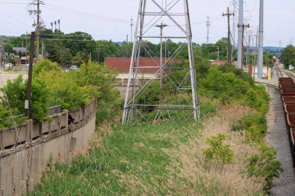 Approach to the west portal of the Forest/Zumbiel tunnel for the subway in Norwood